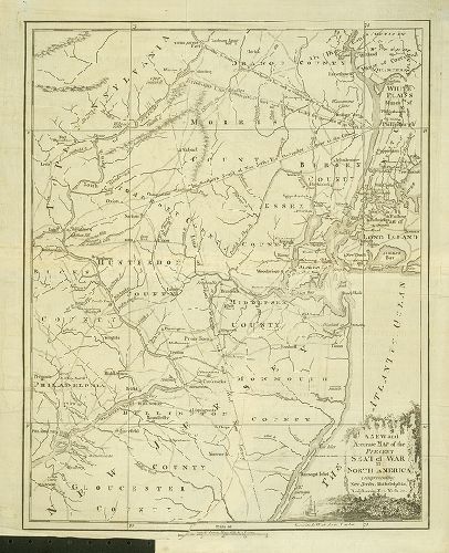 A New and Accurate Map of the Present Seat of War in North America Comprehending New Jersey, Philadelphia, Pennsylvania, New-York, &c.