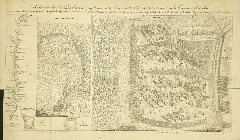 A Prospective View of the Battle fought near Lake George, on the 8th of Sept. 1755, between 2000 English, with 250 Mohawks.