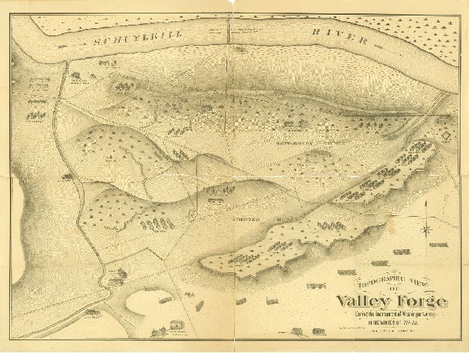 Topographic View of Valley Forge During the Encampment of Washington's Army in the Winter of 1777-78
