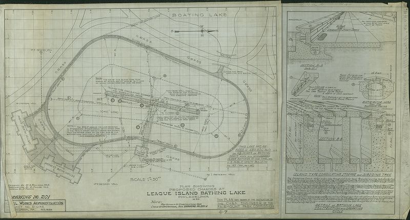 Final Proposal, Plan Showing Proposed Changes at League Island Bathing Lake
