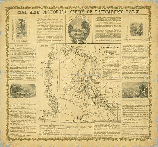 Map, Map and guide of Fairmount Park showing the Schuylkill and Wissahickon Valleys