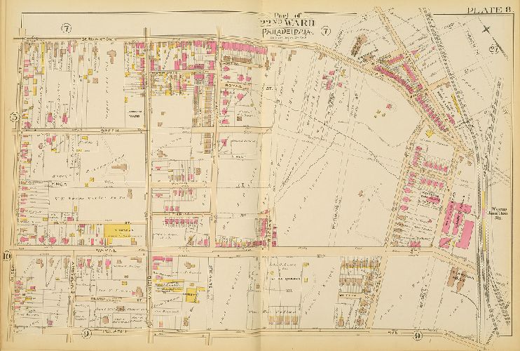 Plate 8, Atlas of the City of Philadelphia. Volume 7