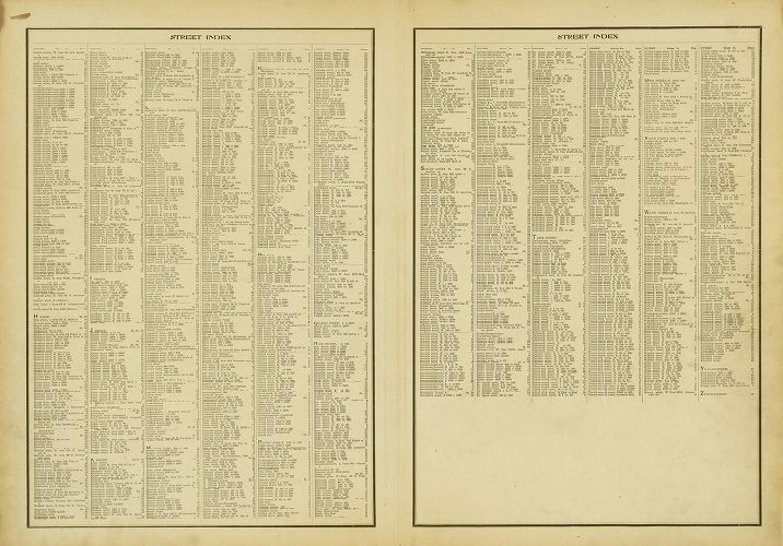 Street Index 2-3, Atlas of the City of Philadelphia