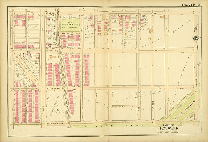 Plate 2, Atlas of the City of Philadelphia. 42nd Ward