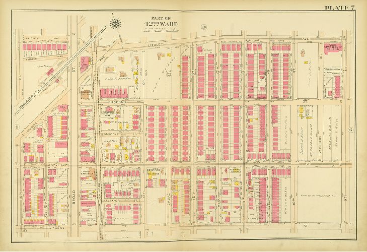 Plate 7, Atlas of the City of Philadelphia. 42nd Ward