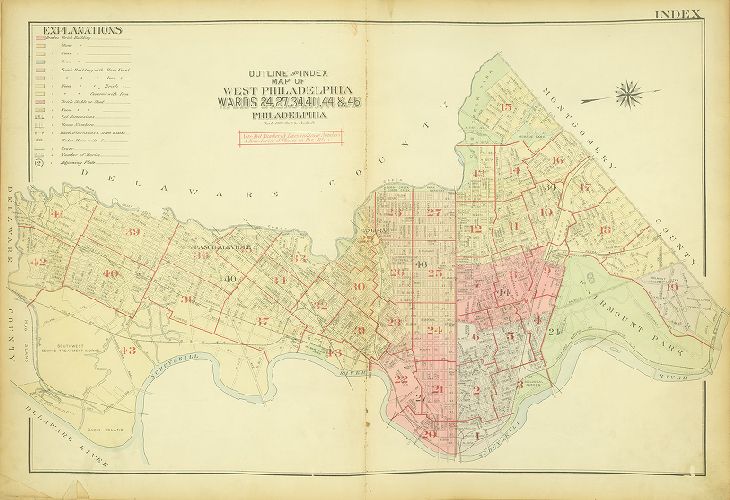 Map Index, Atlas of the City of Philadelphia (West Philadelphia)