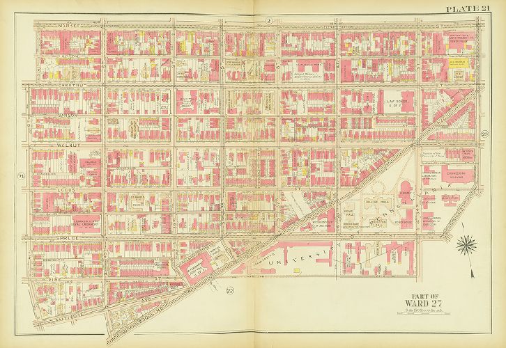 Plate 21, Atlas of the City of Philadelphia (West Philadelphia)