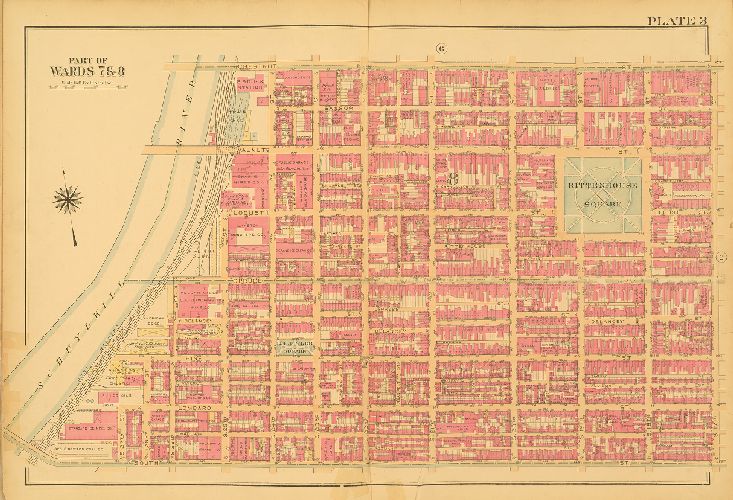 Plate 3, Atlas of the City of Philadelphia (Central)