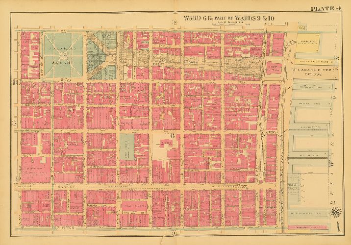 Plate 4, Atlas of the City of Philadelphia (Central)