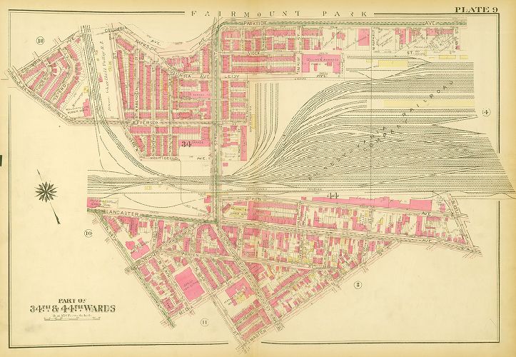 Plate 9, Atlas of the City of Philadelphia (West Philadelphia)