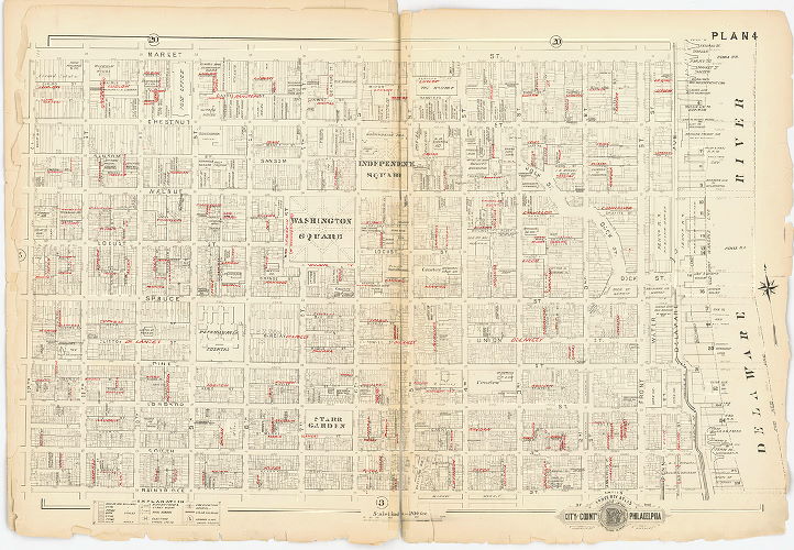 Plan 4, Baist's Property Atlas of the City and County of Philadelphia, Penna.