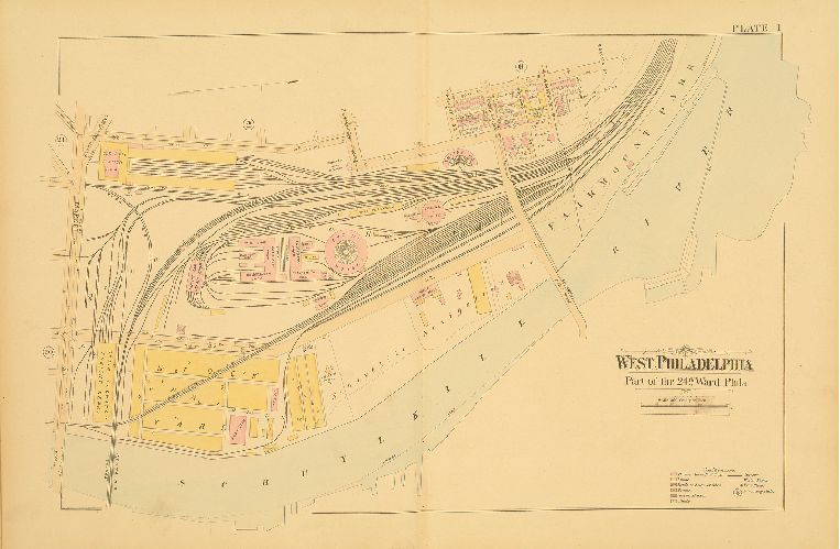 Plate 1, Atlas of West Philadelphia, 24th and 27th Wards