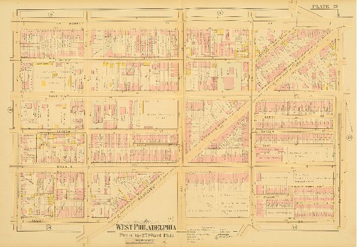 Plate 21, Atlas of West Philadelphia, 24th and 27th Wards