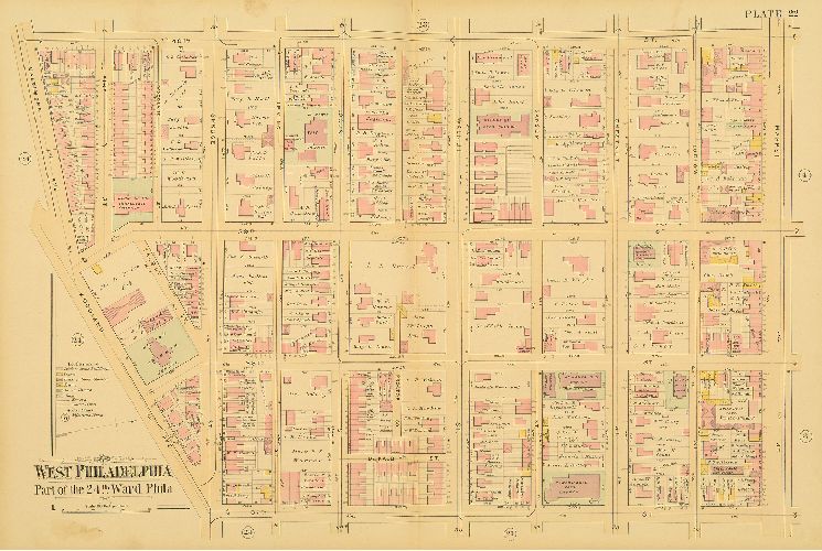 Plate 22, Atlas of West Philadelphia, 24th and 27th Wards