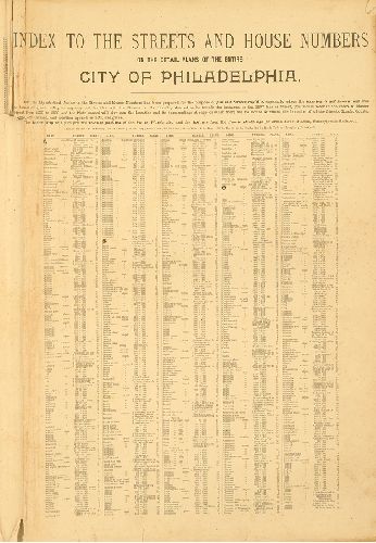 Index 1, Baist's Atlas of the City of Philadelphia, Penna.