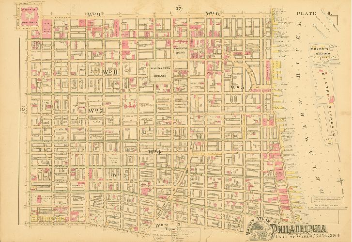 Plate 8, Baist's Atlas of the City of Philadelphia, Penna.