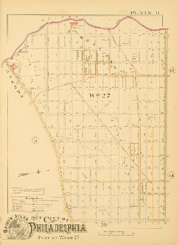 Plate 11, Baist's Atlas of the City of Philadelphia, Penna.
