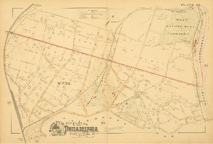 Plate 13, Baist's Atlas of the City of Philadelphia, Penna.