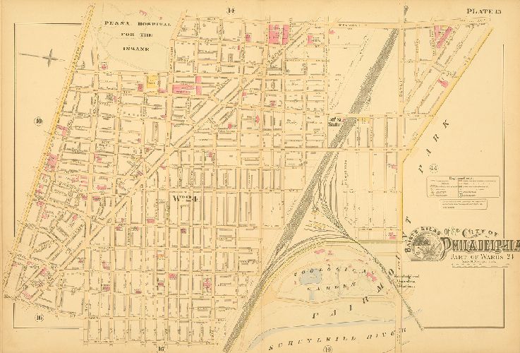 Plate 15, Baist's Atlas of the City of Philadelphia, Penna.