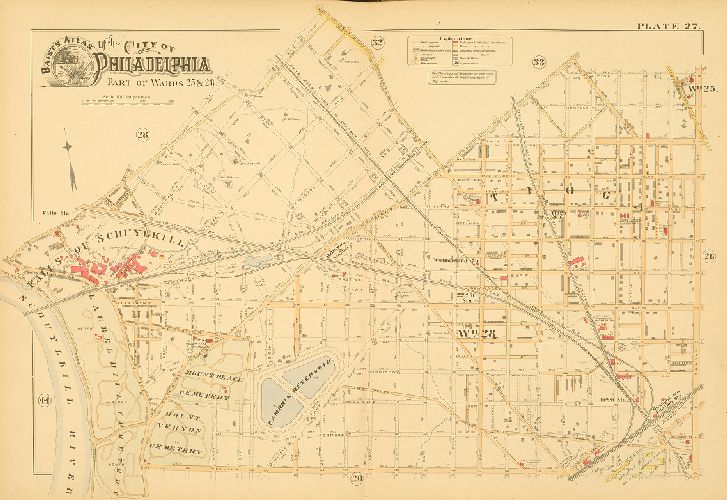 Plate 27, Baist's Atlas of the City of Philadelphia, Penna.