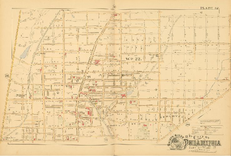 Plate 32, Baist's Atlas of the City of Philadelphia, Penna.