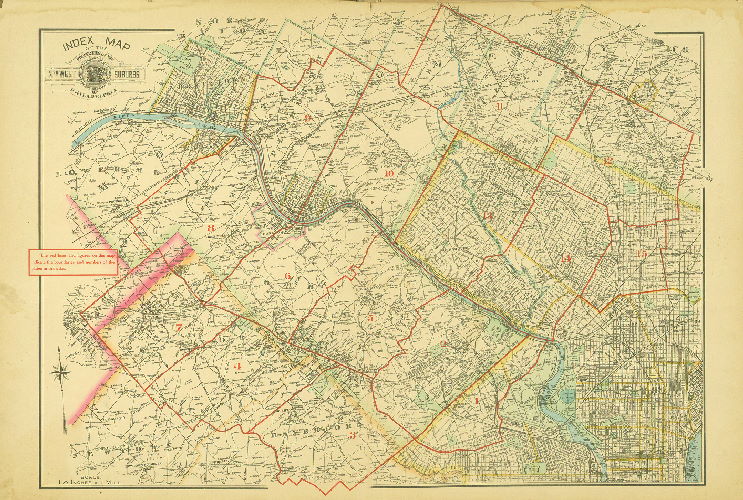 Map Index, Baist's Atlas of the Properties in the Northwest Suburbs of Philadelphia