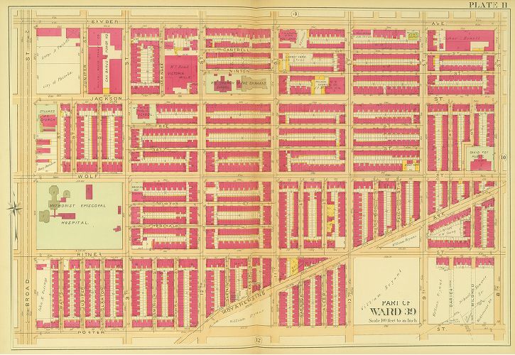 Plate 11, Atlas of the 1st and 39th Wards of the City of Philadelphia