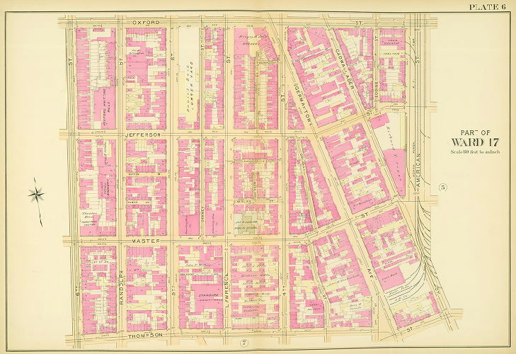 Plate 6, Atlas of the 11,12,13,14,15,16 & 17th Wards of the City of Philadelphia