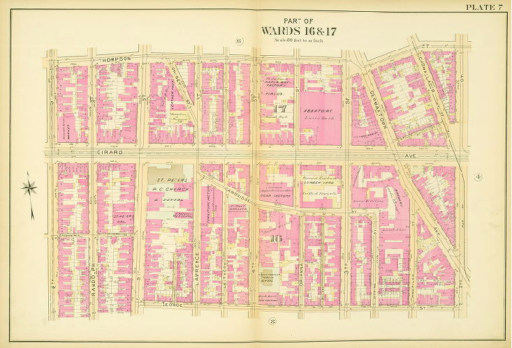 Plate 7, Atlas of the 11,12,13,14,15,16 & 17th Wards of the City of Philadelphia