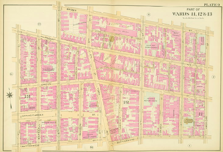 Plate 9, Atlas of the 11,12,13,14,15,16 & 17th Wards of the City of Philadelphia