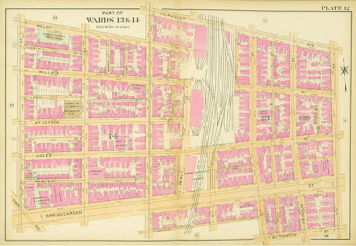 Plate 12, Atlas of the 11,12,13,14,15,16 & 17th Wards of the City of Philadelphia