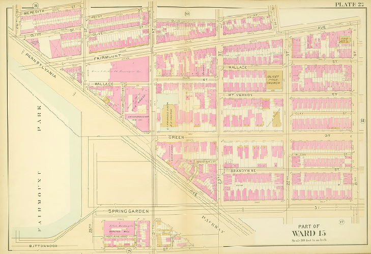 Plate 22, Atlas of the 11,12,13,14,15,16 & 17th Wards of the City of Philadelphia