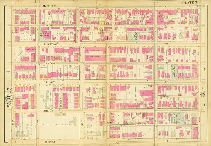 Plate 5, Atlas of the 27th & 46th Wards of the City of Philadelphia