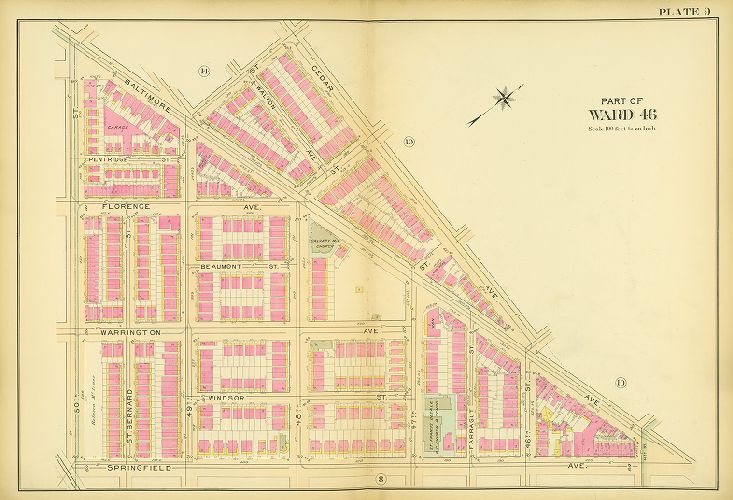Plate 9, Atlas of the 27th & 46th Wards of the City of Philadelphia