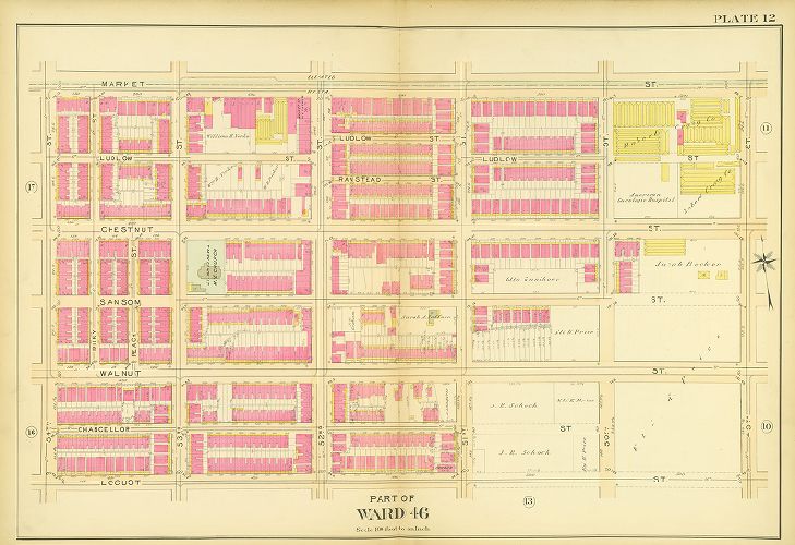 Plate 12, Atlas of the 27th & 46th Wards of the City of Philadelphia