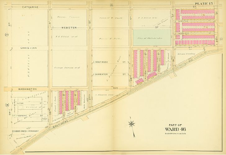 Plate 15, Atlas of the 27th & 46th Wards of the City of Philadelphia