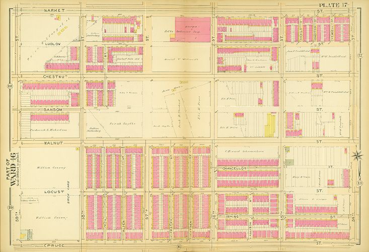 Plate 17, Atlas of the 27th & 46th Wards of the City of Philadelphia