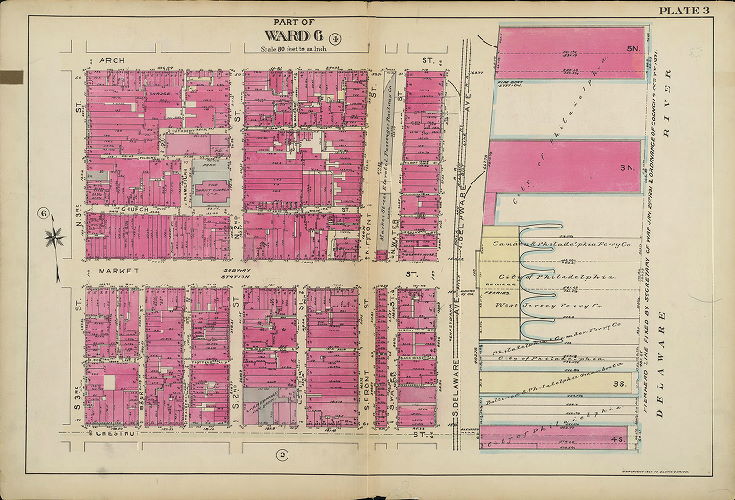 Plate 3, Atlas of the 5th to 10th Wards of the City of Philadelphia