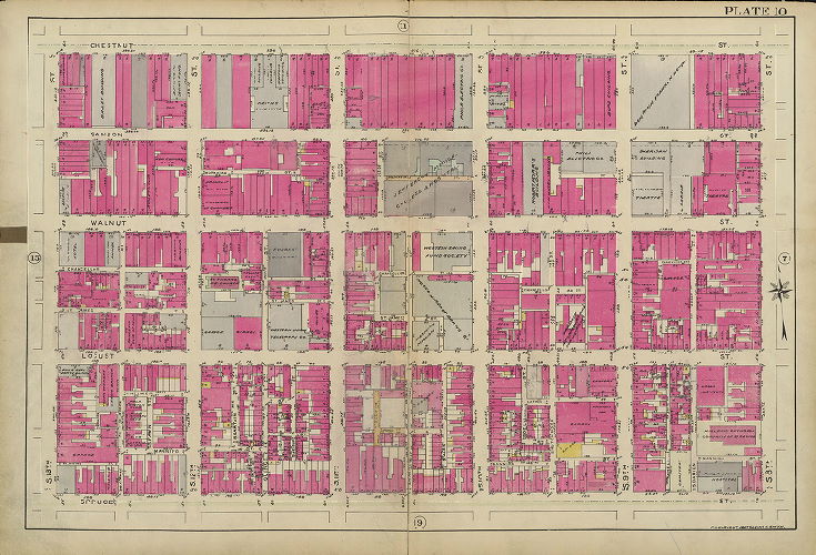 Plate 10, Atlas of the 5th to 10th Wards of the City of Philadelphia