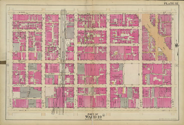 Plate 12, Atlas of the 5th to 10th Wards of the City of Philadelphia