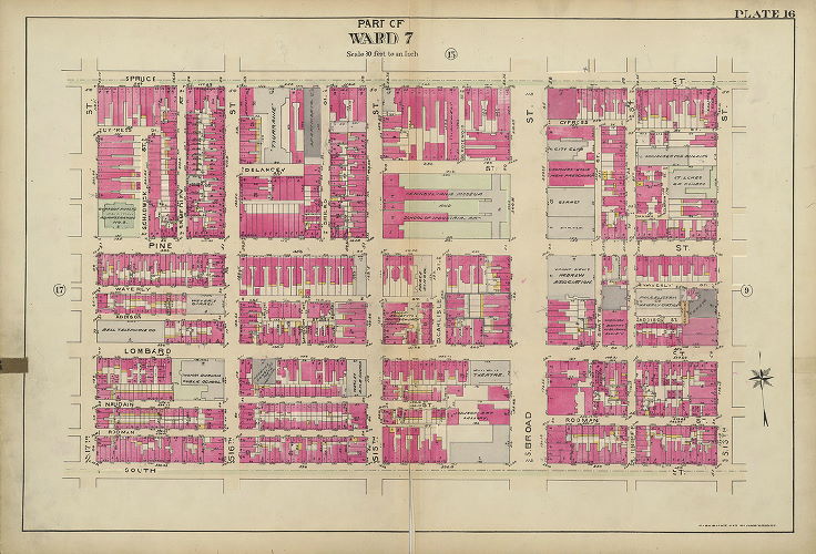 Plate 16, Atlas of the 5th to 10th Wards of the City of Philadelphia