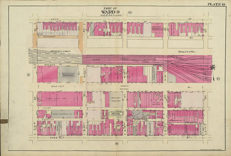 Plate 19, Atlas of the 5th to 10th Wards of the City of Philadelphia