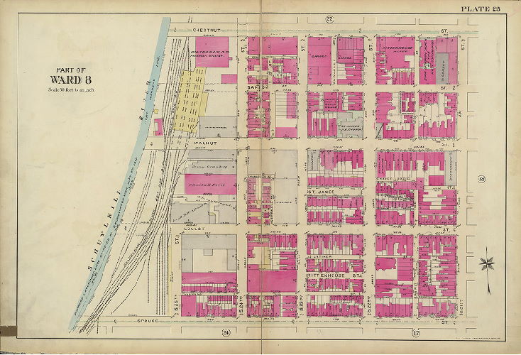 Plate 23, Atlas of the 5th to 10th Wards of the City of Philadelphia