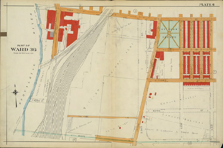 Plate 6, Atlas of the 26th, 36th & 48th Wards of the City of Philadelphia