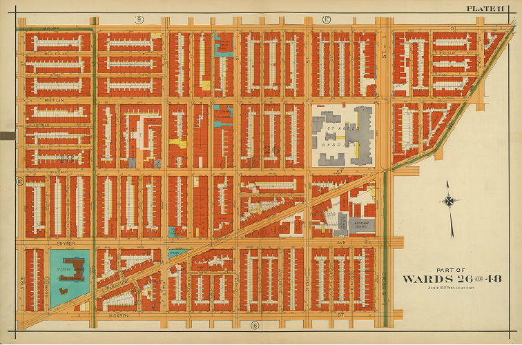 Plate 11, Atlas of the 26th, 36th & 48th Wards of the City of Philadelphia