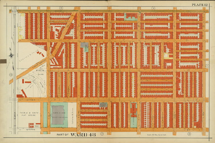 Plate 12, Atlas of the 26th, 36th & 48th Wards of the City of Philadelphia