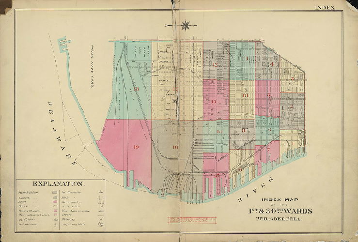 Map Index, Altas of the 1st and 39th Wards of the City of Philadelphia