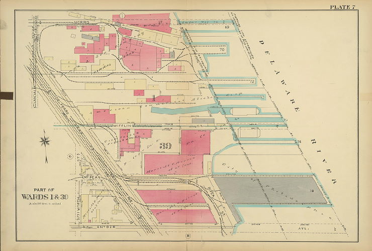 Plate 7, Altas of the 1st and 39th Wards of the City of Philadelphia