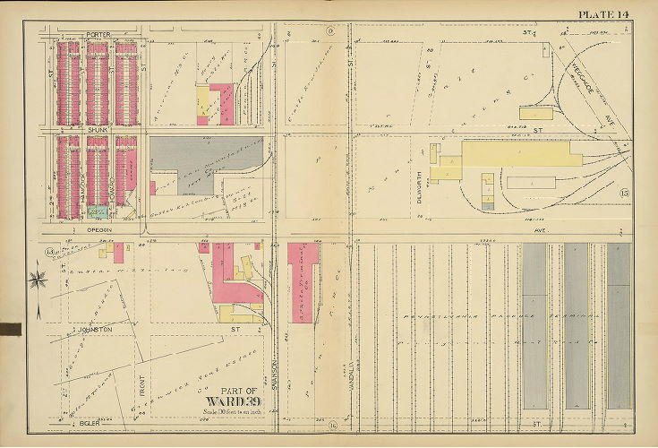 Plate 14, Altas of the 1st and 39th Wards of the City of Philadelphia