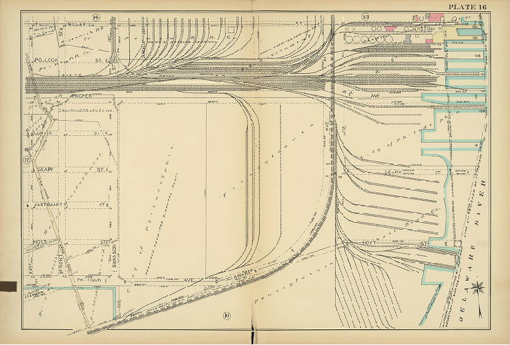 Plate 16, Altas of the 1st and 39th Wards of the City of Philadelphia